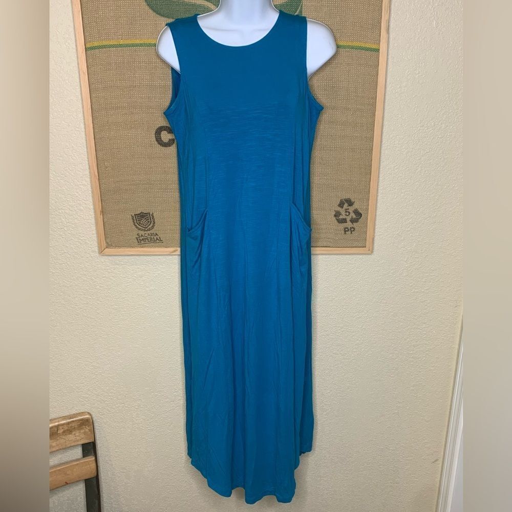 J. Jill Sleeveless Blue Maxi Dress